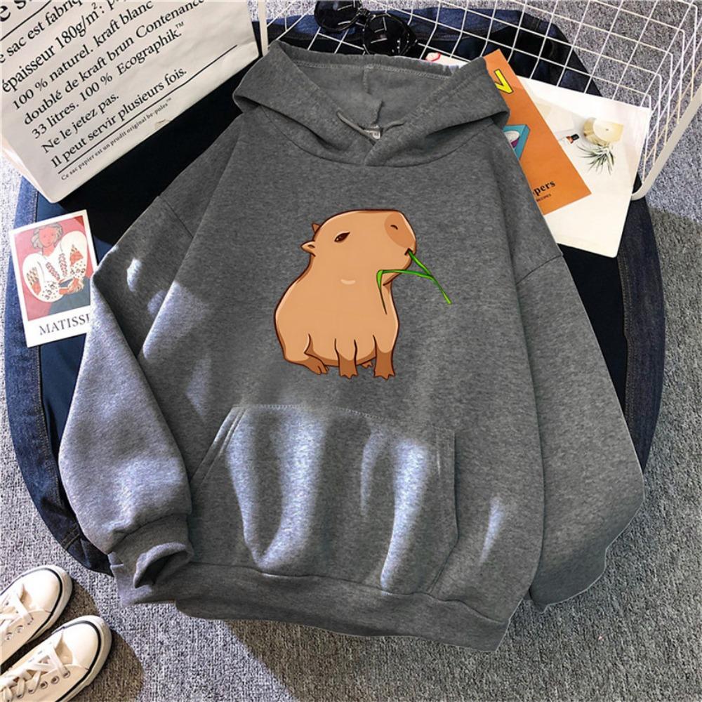 Funny Capybara Kawaii Cartoon Print Women Hoodies Hip Hop Clothes Hooded Sweatshirts Streetwear Hoodie Female Hoody