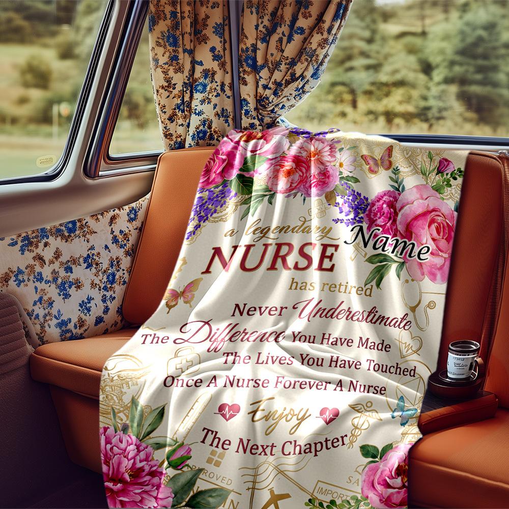 Nurse'S Legacy Blanket Personalized Name Soft Comfortable Stylish Blanket Car Blanket Perfect For Travel Camping Outdoor Home Suitable For All Seasons