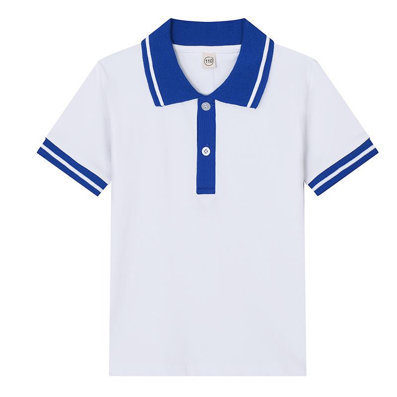 Kids' White Cotton Polo T-Shirt - Short-Sleeved, Lapel Style School Uniform for Boys & Girls