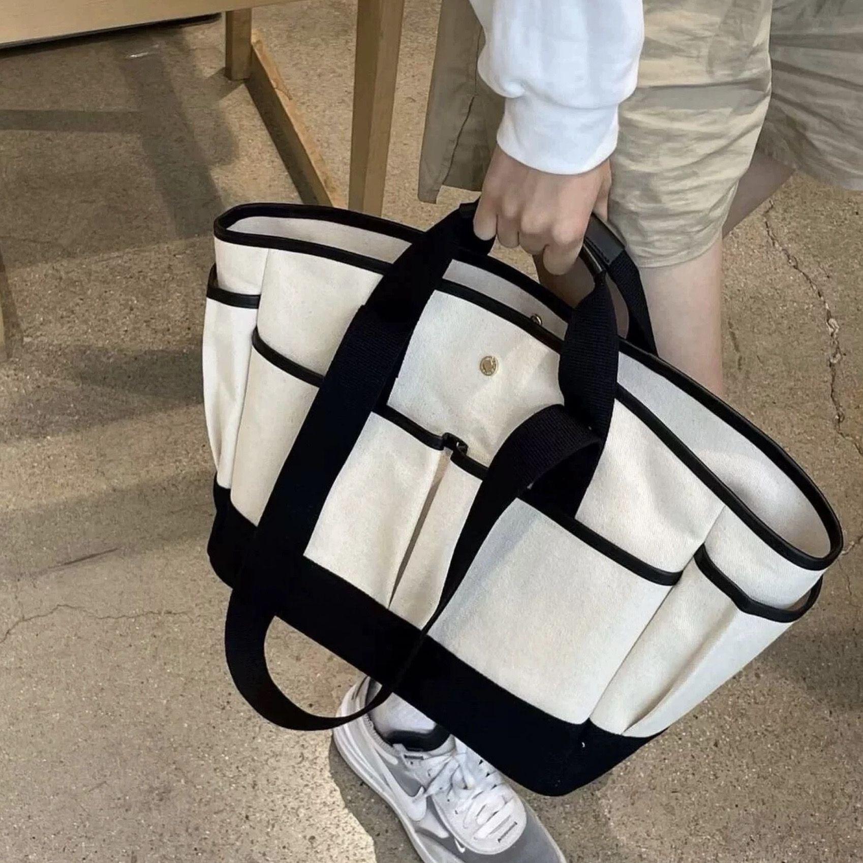 Вместительная корейская парусиновая повседневная сумка-тоут для мамы