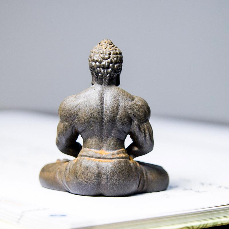 Creative Retro Chinese Buddha Statue for Home and Office Zen Decor