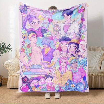 K-POP Anime Girls Group  Four Seasons Soft Warm Blanket  All-Season Thick Knit Polyester Bedspread for Bed, Camping, Travel  Perfect Gift