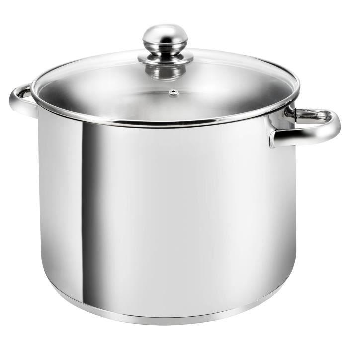 Cocotte haute - kopf - modèle avec couvercle en verre - 32 cm - 15 litres - inox poli-miroir 18/10