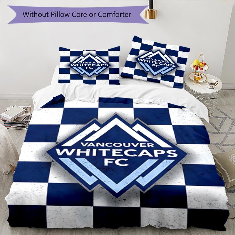 3pcs Football Team (38) Design Cover Set - HD Printed Bedding with 1 Cover and 2 Pillowcases - Perfect for Home and Dorm Decor