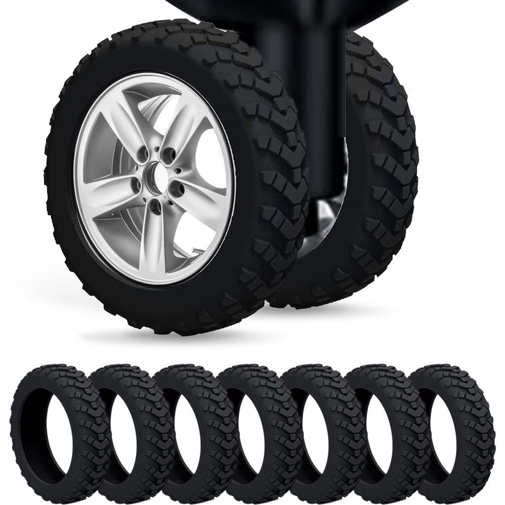 8ks Tlustší textura silikonová ochrana koleček pro zavazadla Snížení hluku Cestovní kryty koleček pro zavazadla Příslušenství k zavazadlům