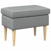 Stool Light Grey 55 X 35 X 41 Cm Polyester