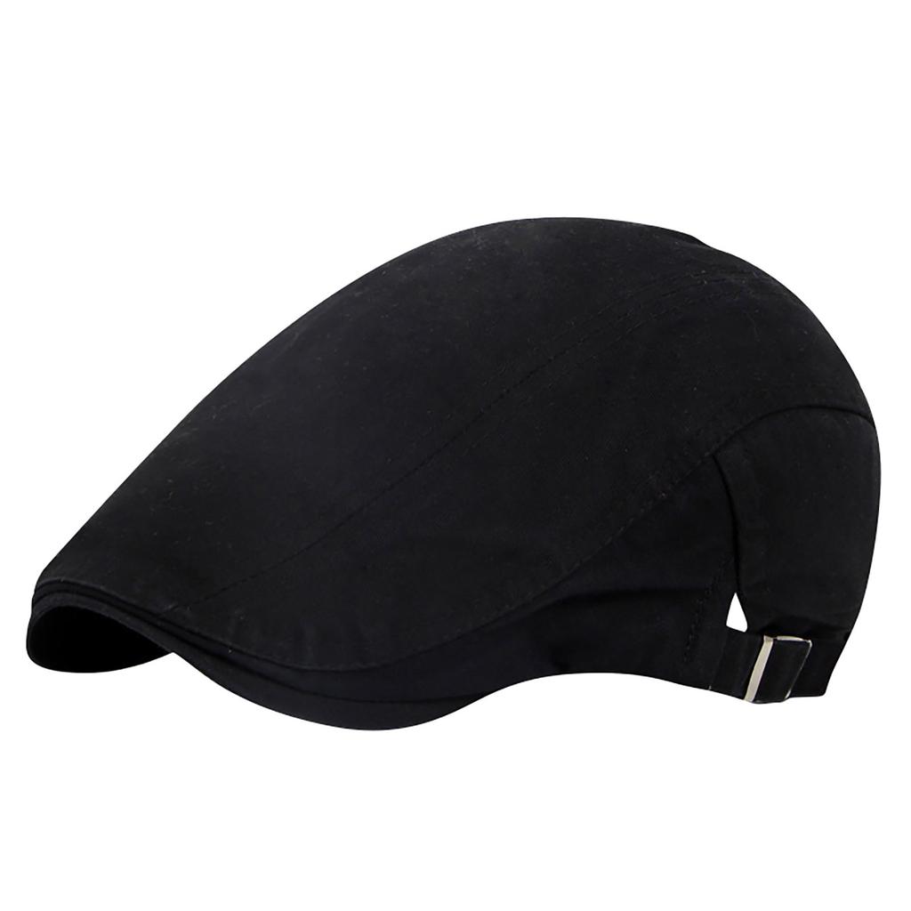 Men's Classic Flat Cap Adjustable Ivy Hat with Buckle Strap British Style Driving Cap for Outdoor Use and Casual Wear