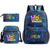 New rhythm box Sprunki music game schoolbag backpack pencil bag three-piece set student heat transfer backpack