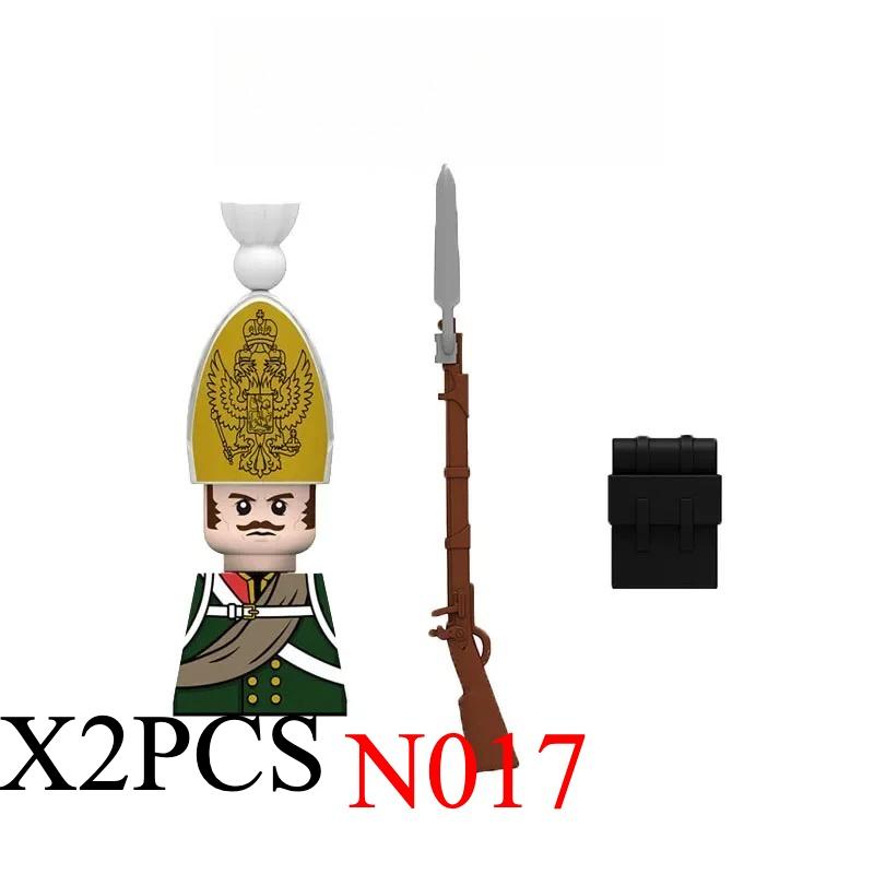Medieval Napoleonic War Soldiers Figures Military MOC Building Block Knights British French Fusilier Rifles Weapon Kids Toy B08