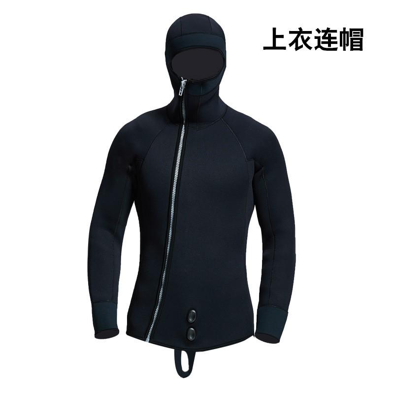 5mm 7mm Neopreen Wetsuit Set Heren Thermisch Geïsoleerde Top met Capuchon en Bretelshorts Duiken Snorkelen Zwemmen