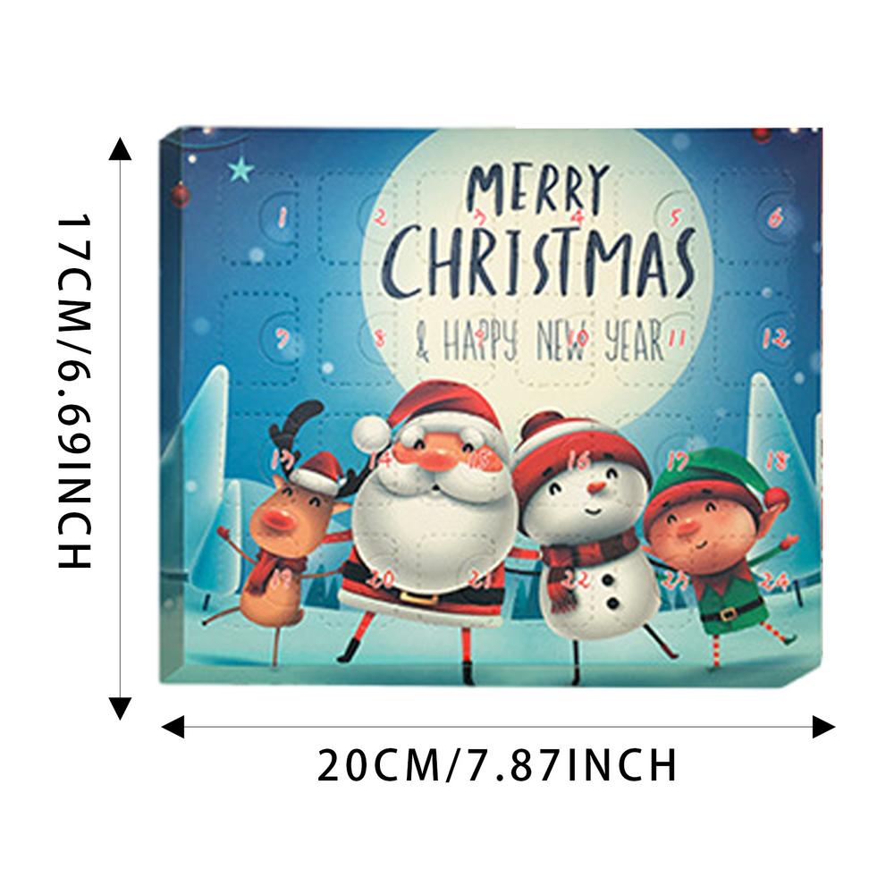 

Christmas Advent Bracelet Set Bracelet Set Charm 24 Days Countdown Advent Calendar Cute Christmas Supplies Jewelry Making Kit 17x20cm синій