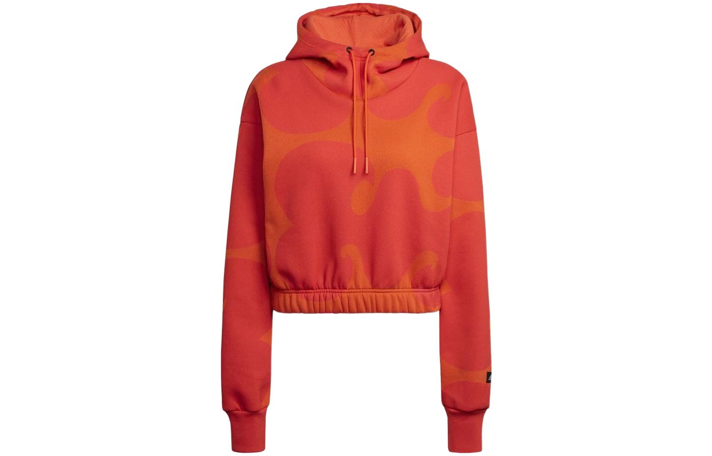 Adidas X Marimekko Sweatshirts Women s Orange Hooded Moderate Regular HJ7306 XL