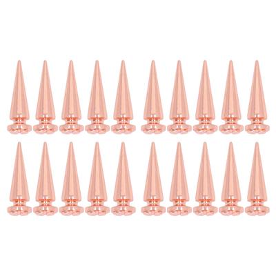 20 Stück Nietkegel 10x29mm Roségoldfarben Kleidung Dekoration Set Kit für Tasche