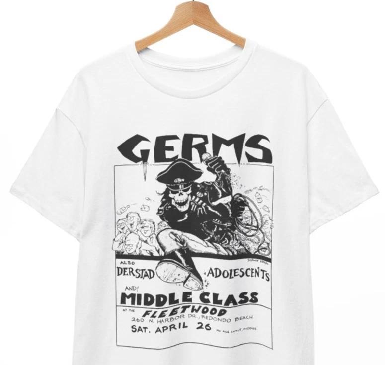 The Germs T-Shirt Vintage 70s Punk Rock Flyer LA Hardcore Unisex Tee 4XL
