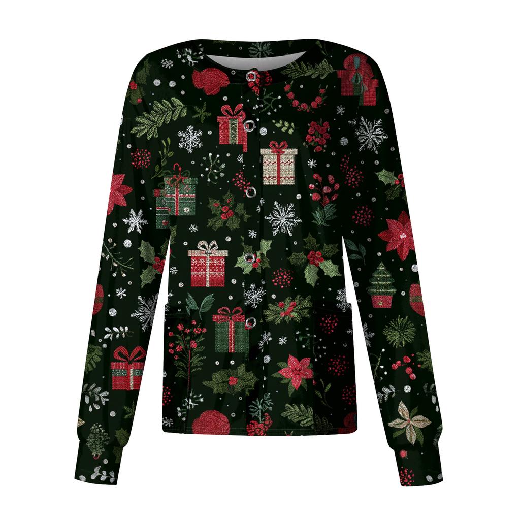 Women's Casual Long Sleeve Single Breasted Printed Dry-nurse Top