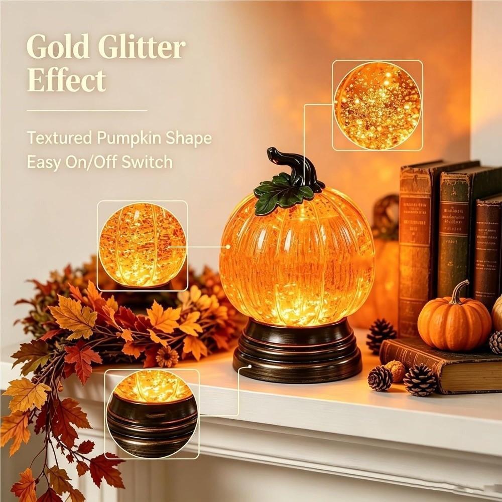 Retro Halloween Night Light Resin Glowing Pumpkin Decorative Light Fall Table Centerpieces