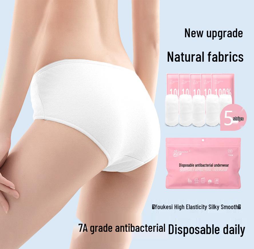 Biodegradable Antibacterial Women's Disposable Travel Briefs