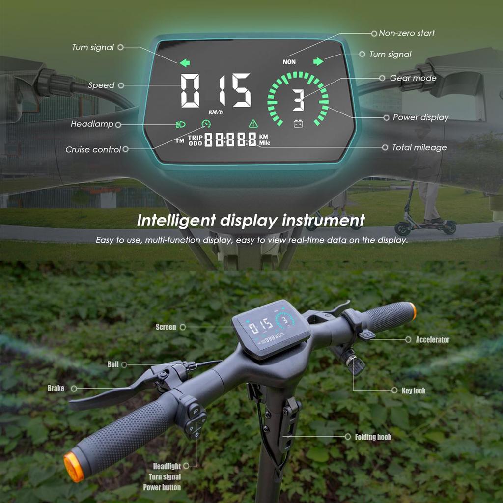 Elektroroller Kukirin 10" 800W Motor Doppelscheibenbremsen 48V 13AH Faltbar Höchstgeschwindigkeit 45 km/h Vollfederung A1