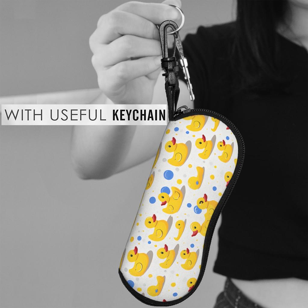 cute cartoon yellow duck Glasses Case Gifts For Girl Boy Zipper Glasses Storage Box Protector Eyewear Container