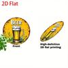 Retro Beer Metal Sign Wall Art Round Aluminum Foam Mug