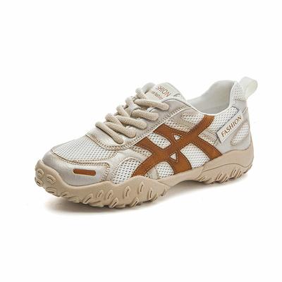 Leather Dad Shoes Women's Summer New Platform Retro Women's Casual Mesh Sneakers