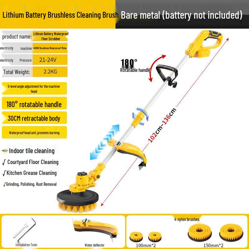 Electric Outdoor Courtyard Floor Scrubber: High-Power, Multi-Functional Cleaning Brush