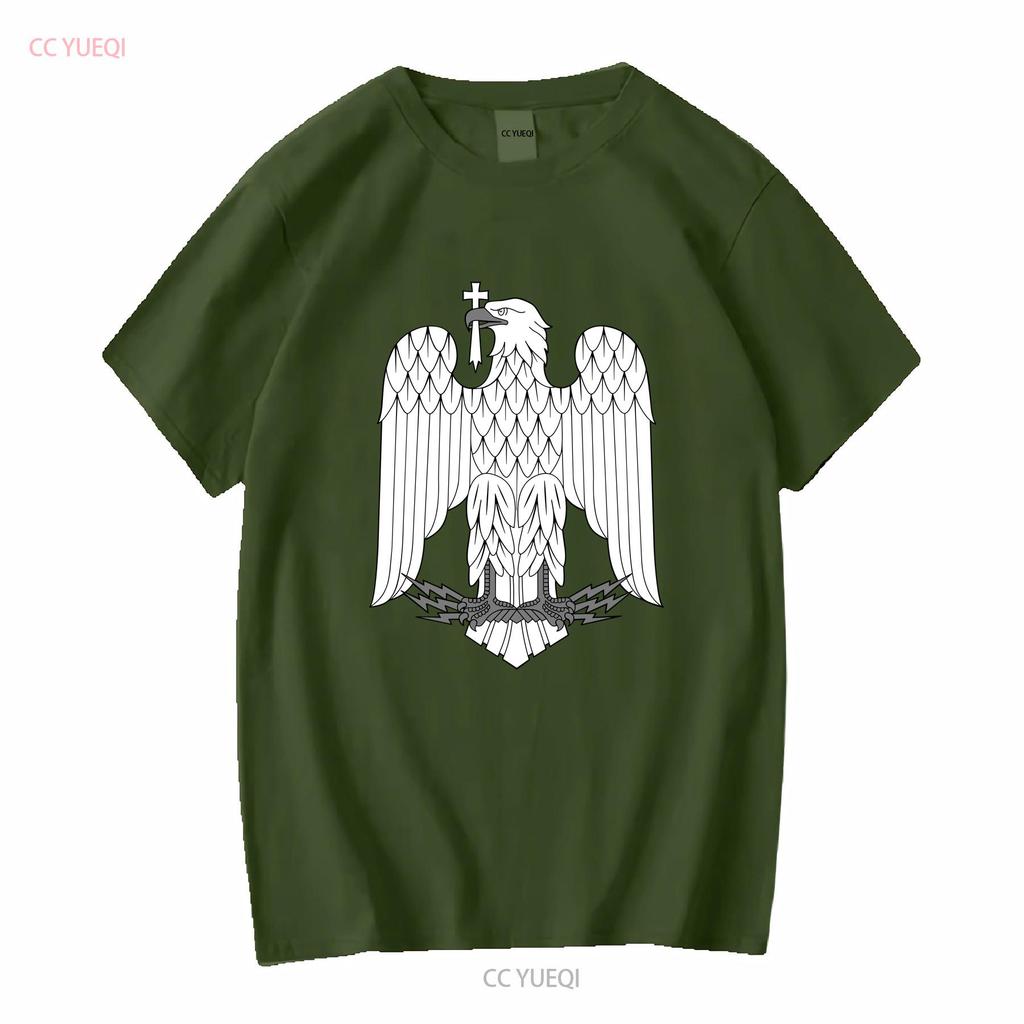 T-shirt Armoiries de la Roumanie Aigle du Parlement roumain Toutes Tailles manches longues ou courtes vintage Lavé vêtements de designer Unisexe