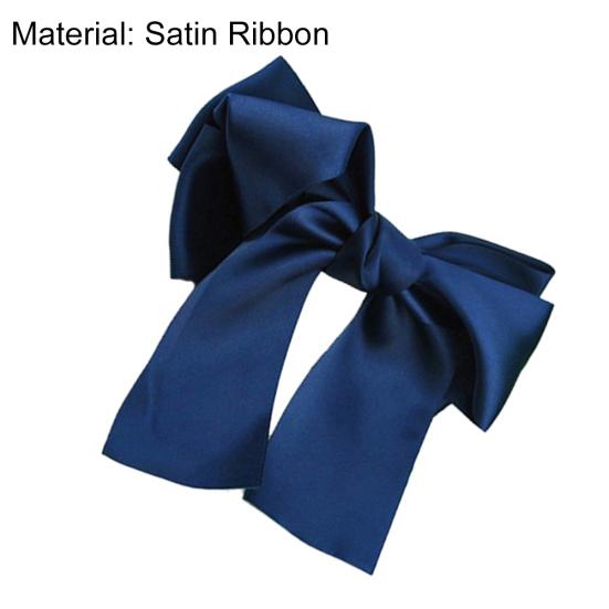 Women Fashion Korean Satin Ribbon Bowknot Hair Clips Barrette Ponytail Holder