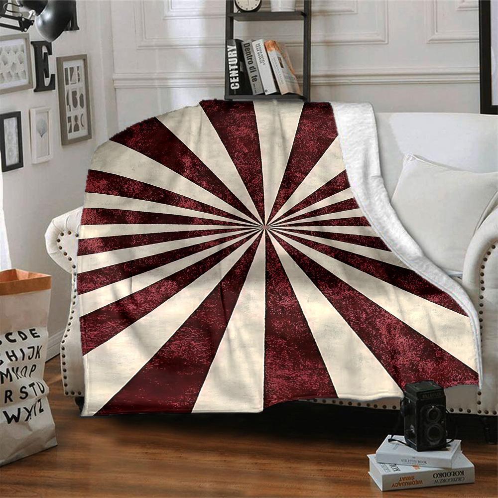 1pc Sunburst Stripes Blanket, Lightweight Flannel Throw Blanket for Sofa, Bed, Travel, Camping, Living Room, Office, Couch, Chair, and Bed
