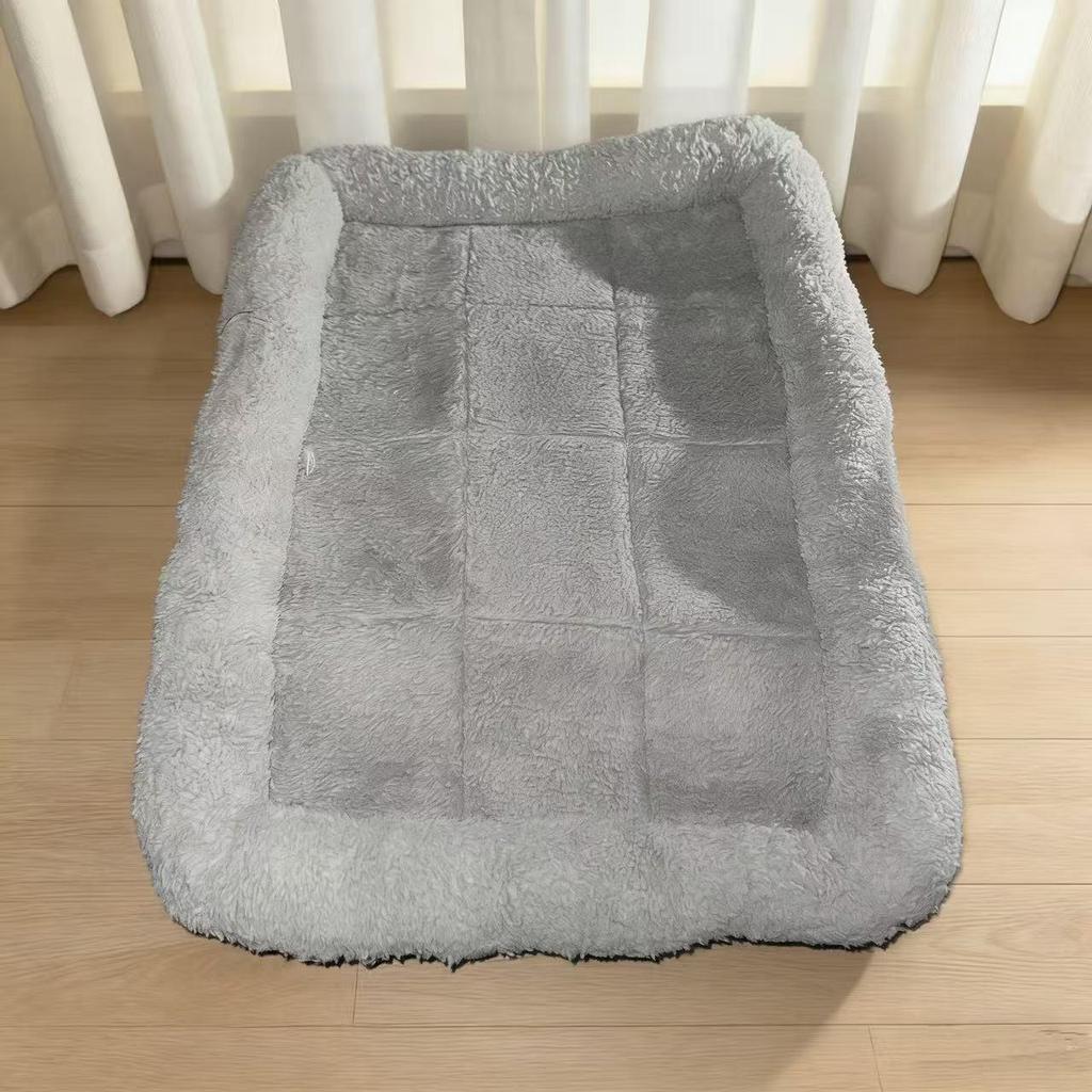 Non-Slip Cotton Velvet Pet Nest for Medium & Small Dogs - Scratch-Resistant Square Mat for Spring & Autumn