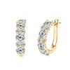 Luxury D Shape Hoop Earrings Full Zircon Stones Minimalist Light Luxury Niche Design Ear Cuffs For Women Fashion Jewelry