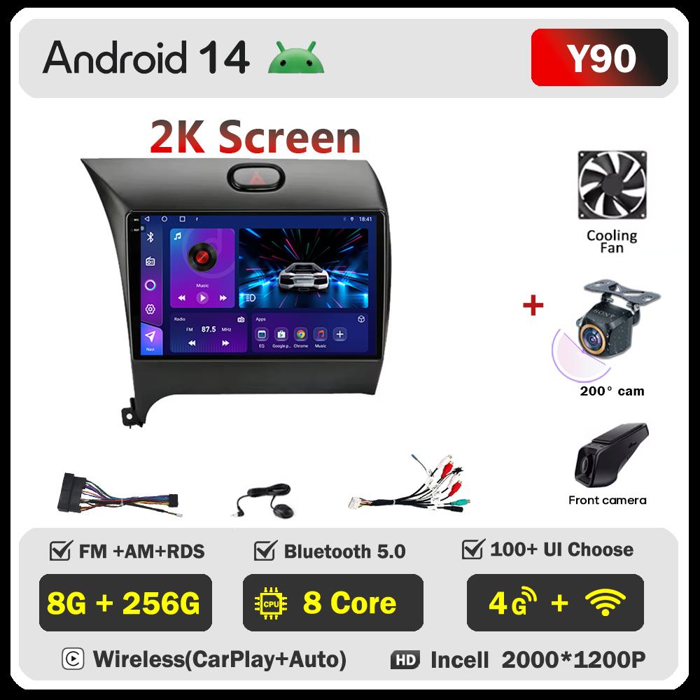 Android 14 For Kia Cerato 3 K3 Forte 2013 - 2017 Car Carplay Radio Touch Screen Smart Intelligent Systems GPS Navigation No 2din