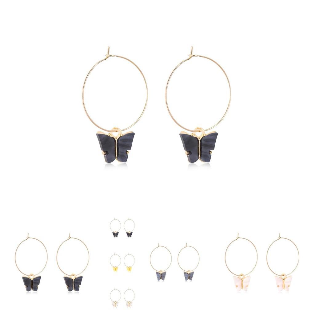 Elegant Women's Butterfly Earrings Alloy Material Popular Fashion Accessory