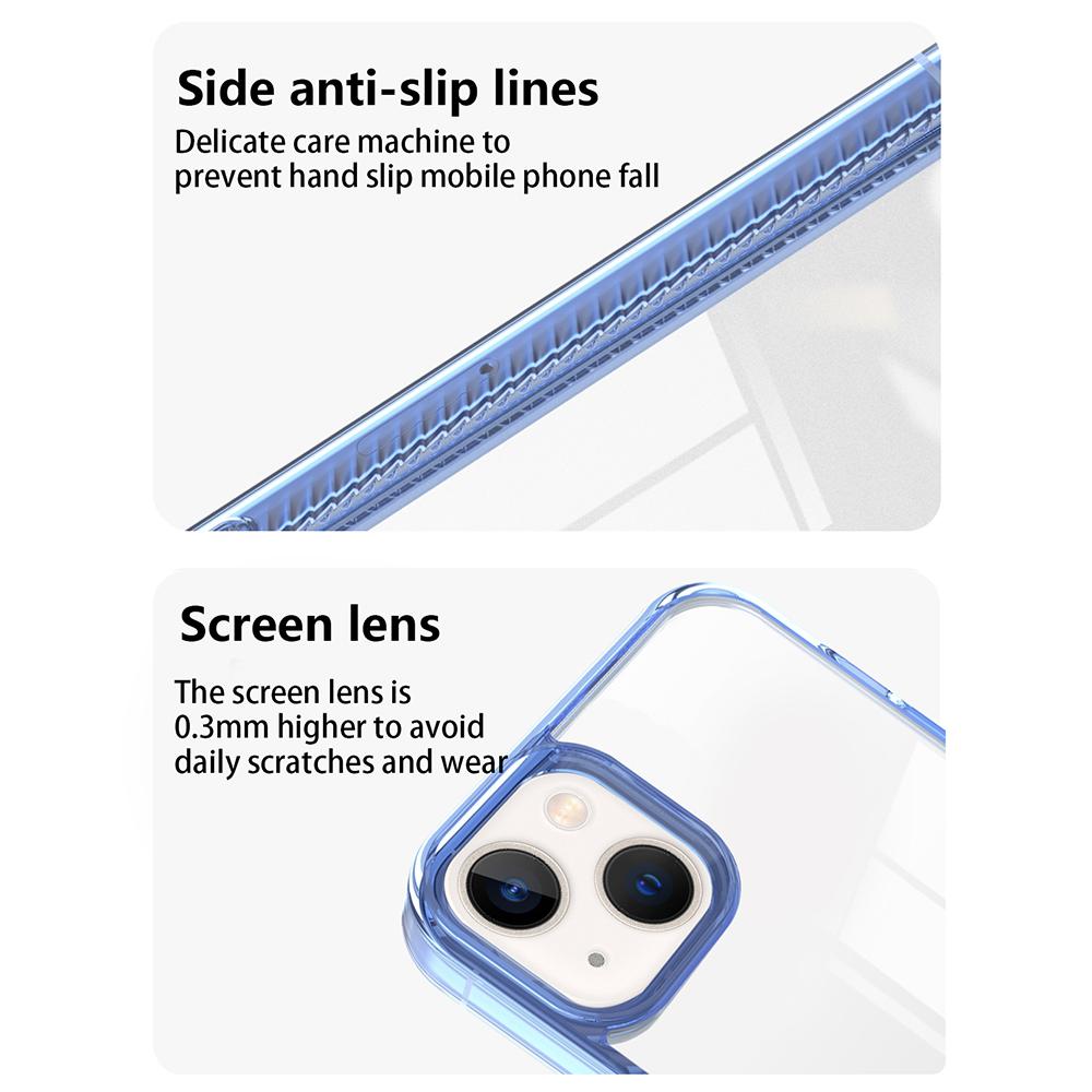 For iPhone 14 Plus Clear Phone Case TPU PC Anti-Slip Drop-Proof Back Cover