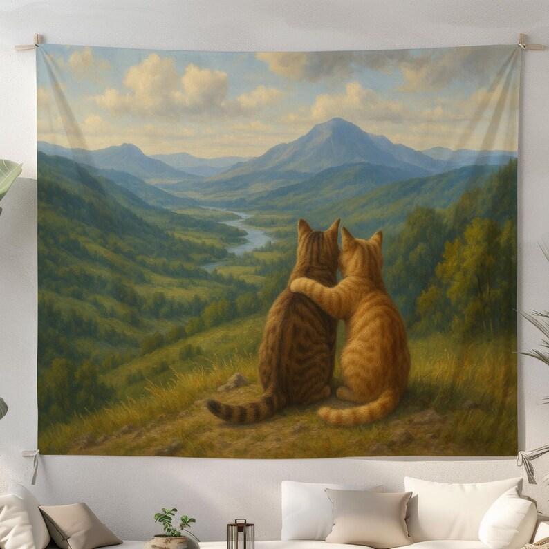 Cat scenery tapestry 75x100 чёрный