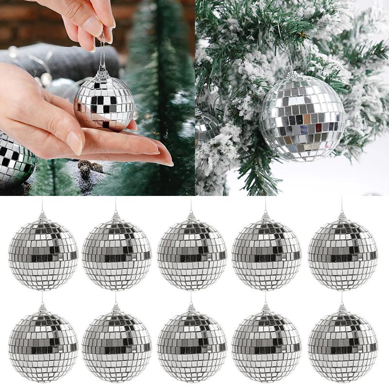 

6Pcs Hanging Mirror Disco Ball Silver Disco Mirror Balls Disco Ball Reflective Bright