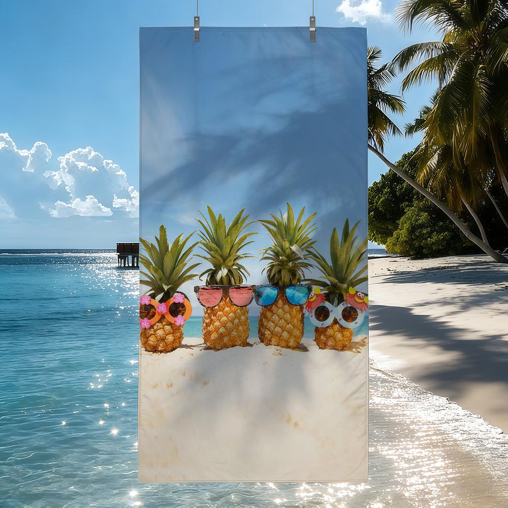 

Pineapple Print Towel Quick Drying Beach Towels Are Suitable For Swimming Pools Camping Yoga And The Gym W40*H60(CM)