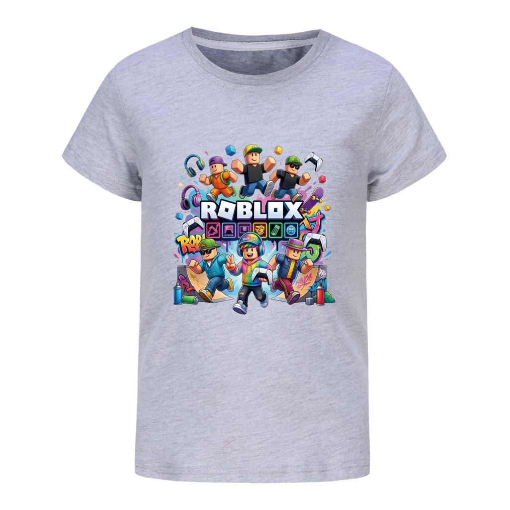 5573 Multi-color Boy Girl Roblox Print Short Sleeves T-Shirt