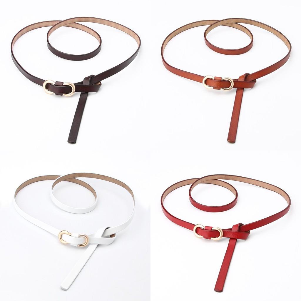 Womens Faux Leather Thin Belt With Knot Closure For Street Style And Daily Wear