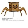 Halloween Lighted Pumpkin Lantern LED Wooden Spider Pumpkin Lamp with Spooky Face for Halloween Party Home Yard Decor