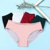 Low Waisted Women's Triangle Panties Ice Silk Stripes Seamless Large Size Sexy Lace Transparent Underwear