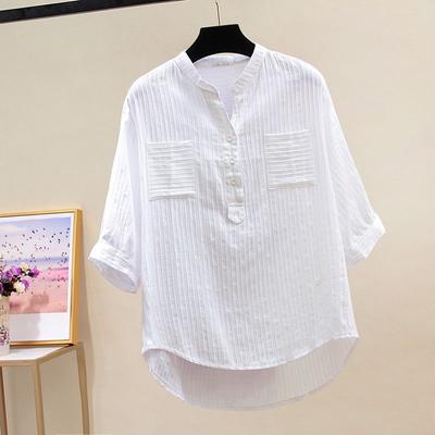 Spring Autumn Long Sleeve White Shirt Women's Korean Fashion Pockets Loose Casual Simple Shirt Ladies Office Female