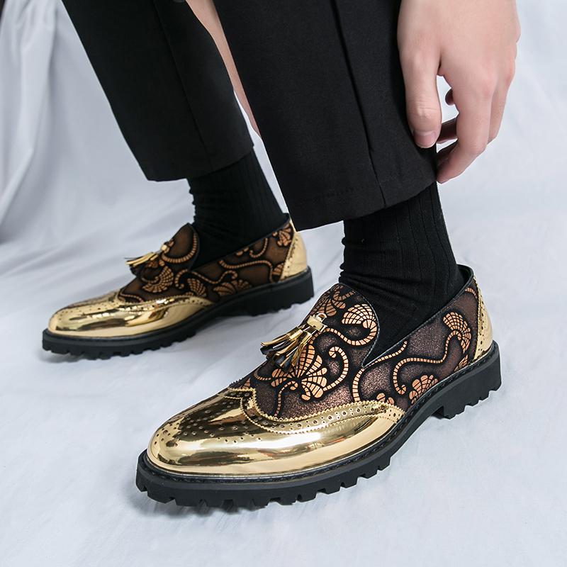 Fashion Brand Business Tassel Loafers Shoes Slip On Casual Thick Bottom Artificial Leather Party Shoes High Quality Mans Fashion Shoes