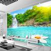 Natural Scenery 3d Wall Mural Forest Waterfalls Pools Wallpaper Room Landscape Murals Living Room Sofa Backdrop Wall Papers