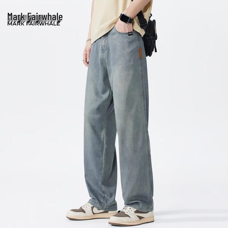 Mark Fairwhale Men s Tencel Blend Cool-Feel Straight-Leg Jeans 32