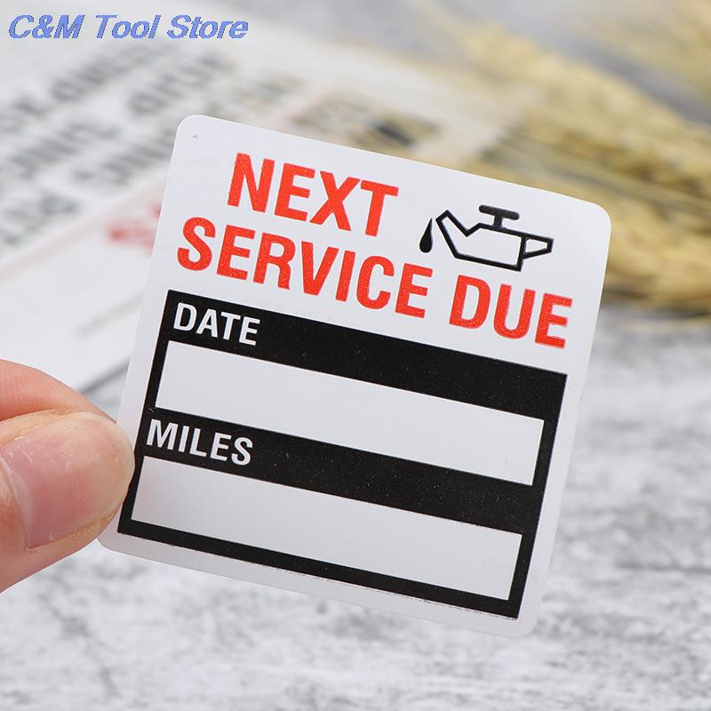 100pcs/roll Oil Change Maintenance Service Reminder Stickers Window Sticker PET Adhesive Labels Car Sticker "NEXT SERVICE DUE"