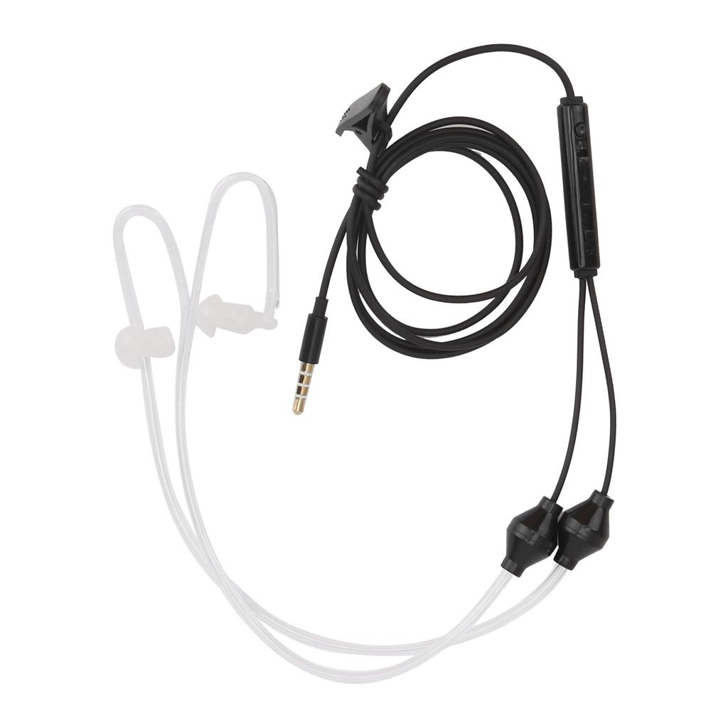 Air Tube Earphone Earbuds Wired Headphones W HandFree Microphone for Samsung 3.5mm Jack(Noir )