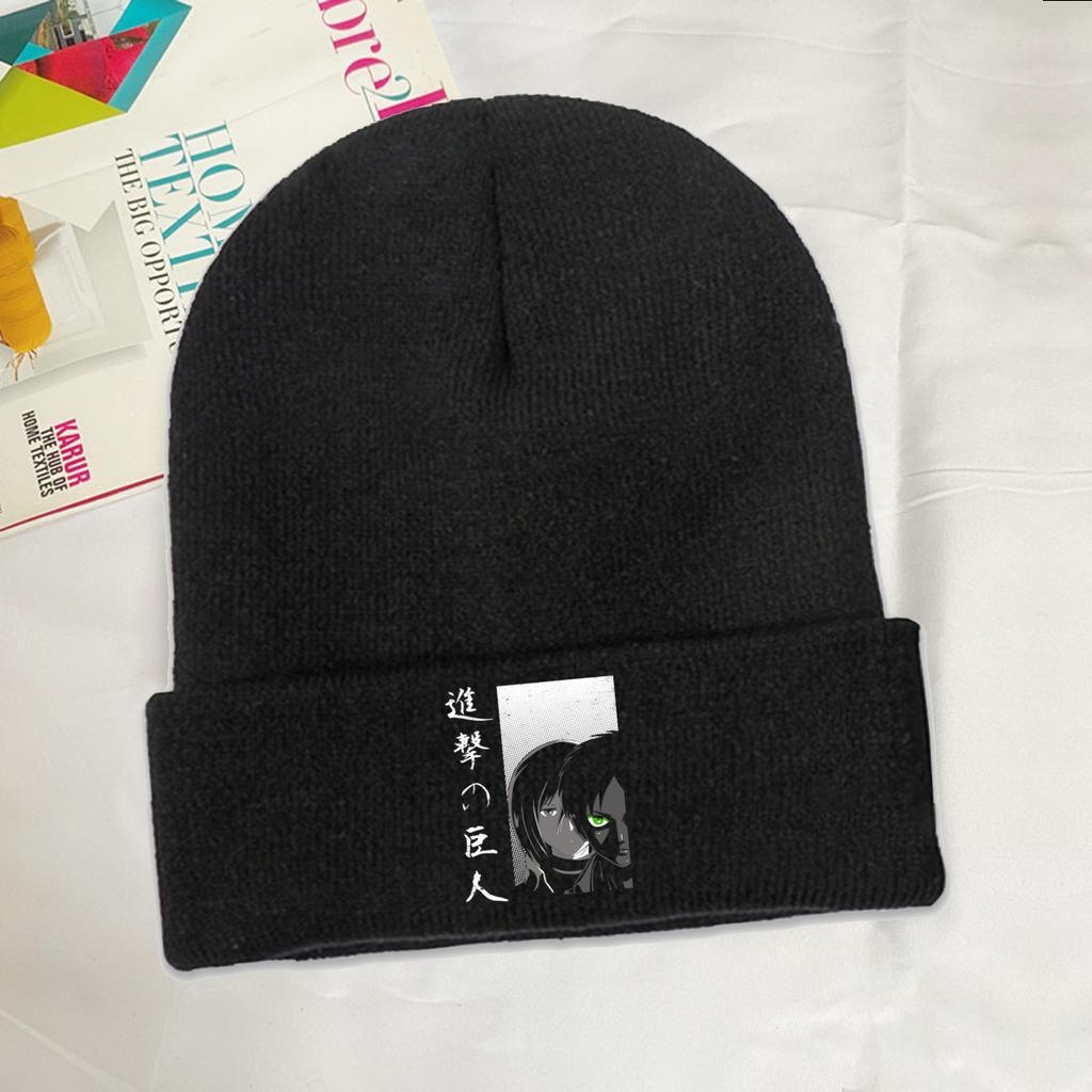 Attack on Titan Shingeki no Kyojin Protect the Wall Strickmützen Damen Unisex Beanie Wintermützen Lässige Mütze