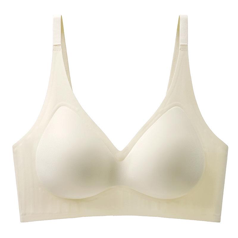 C23 Women's Seamless Gathered Support Bra - Small Chest, Wire-Free, Anti-Sagging, Fixed Cups