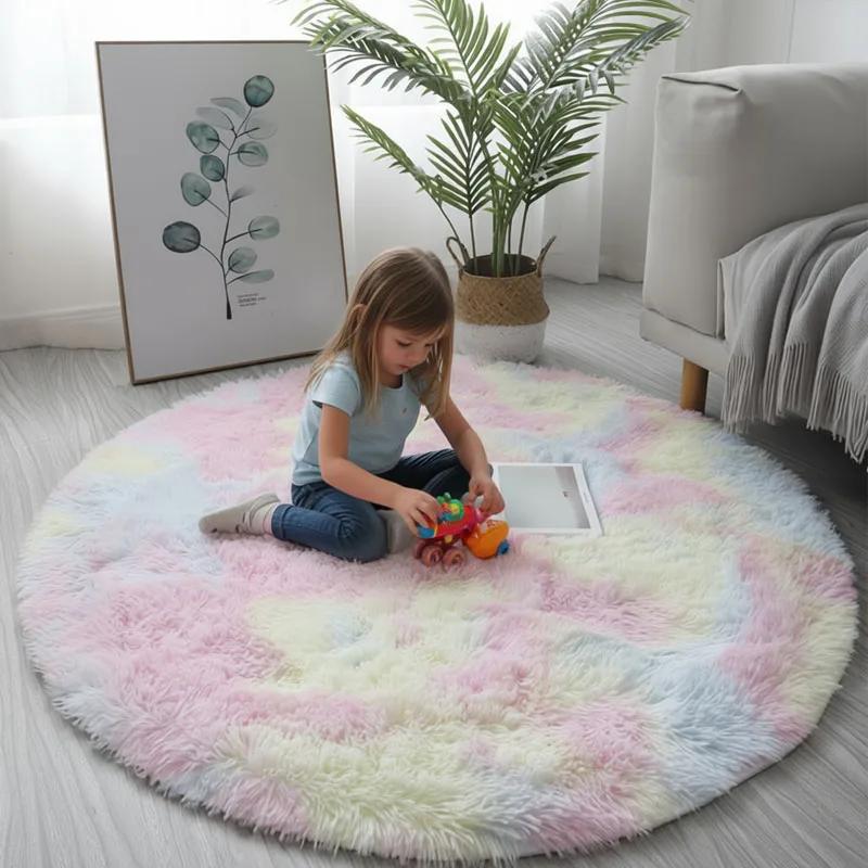 Super Soft Fluffy Round Rug Plush Carpet for Living Room Decor Cozy Bedroom Nursery Kids Room Home Floor Mat Decorative